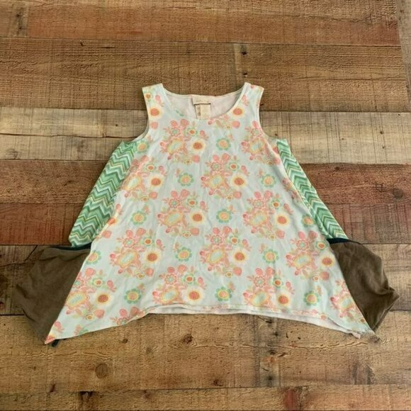 Matilda Jane Outfit Flower Print Sleeveless Top With Geometric Print Pants - Picture 7 of 16